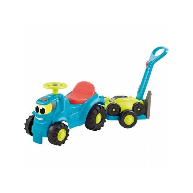 Ecoiffier - Porteur Trotteur Tracteur remorque + tondeuse 103,5 cm Pour bébé - Multicolore - Origine France Garantie