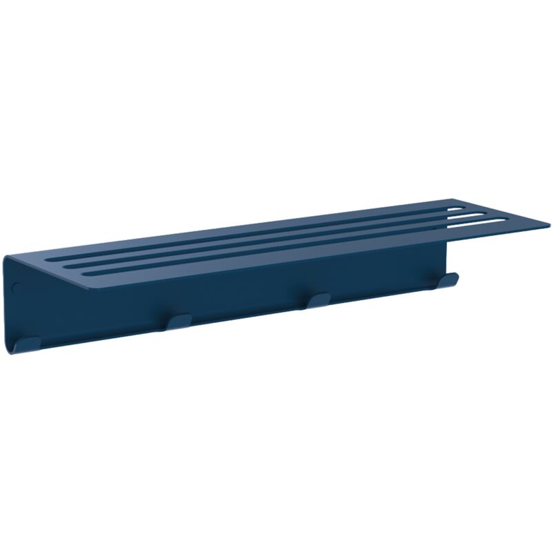 Portez-les avec 4 patères Saeta en aluminium bleu mat - Lineabeta