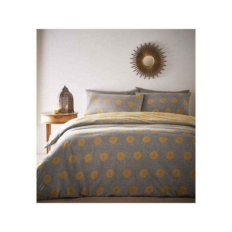 Portfolio Home - Portfolio Joel Ochre Super King Size Duvet Cover Set Bedding Quilt Bed Set - Ochre