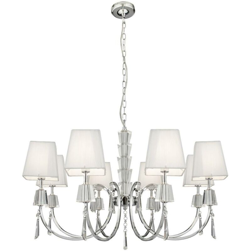 Searchlight Portico - 8 Light Multi Arm Chandelier Chrome Finish, G9