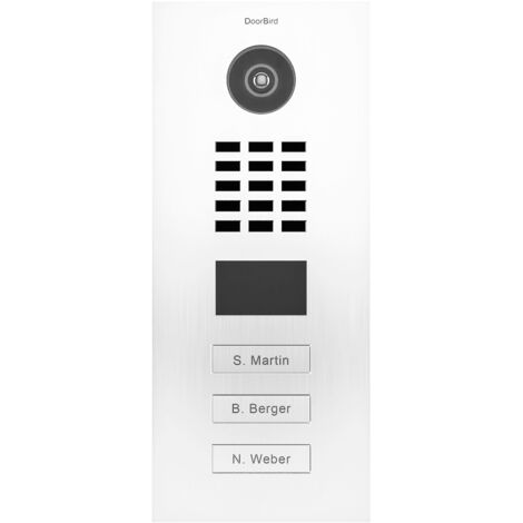 Portier vidéo IP multi-utilisateurs - 3 sonnettes - Doorbird D2103V RAL 9016 - Blanc