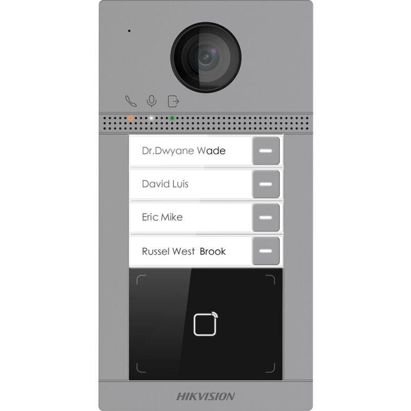 Portier vidéo WiFi IP 4 appartements - Caméra 2 Mpx Audio bidirectionnel - Ouverture avec carte MF 2 relais - Application mobile avec ou sans