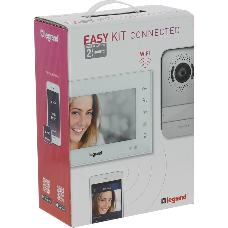 Portier visiophone Easy Kit connecté avec écran 7pouces - Blanc - Legrand