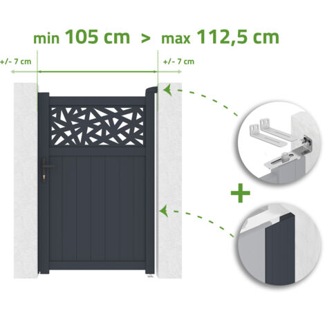 Portillon 1m ajustable en largeur DOLOMITE RUIVO H.160cm aluminium gris