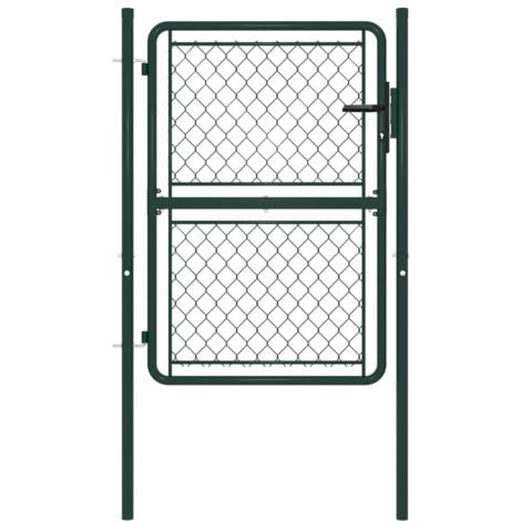 MERCATOXL Portillon Acier 100 x 125 cm Vert vidaXL - Vert