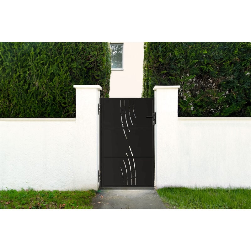 Portillon acier 1m NALI VELETA H.160cm Noir mat