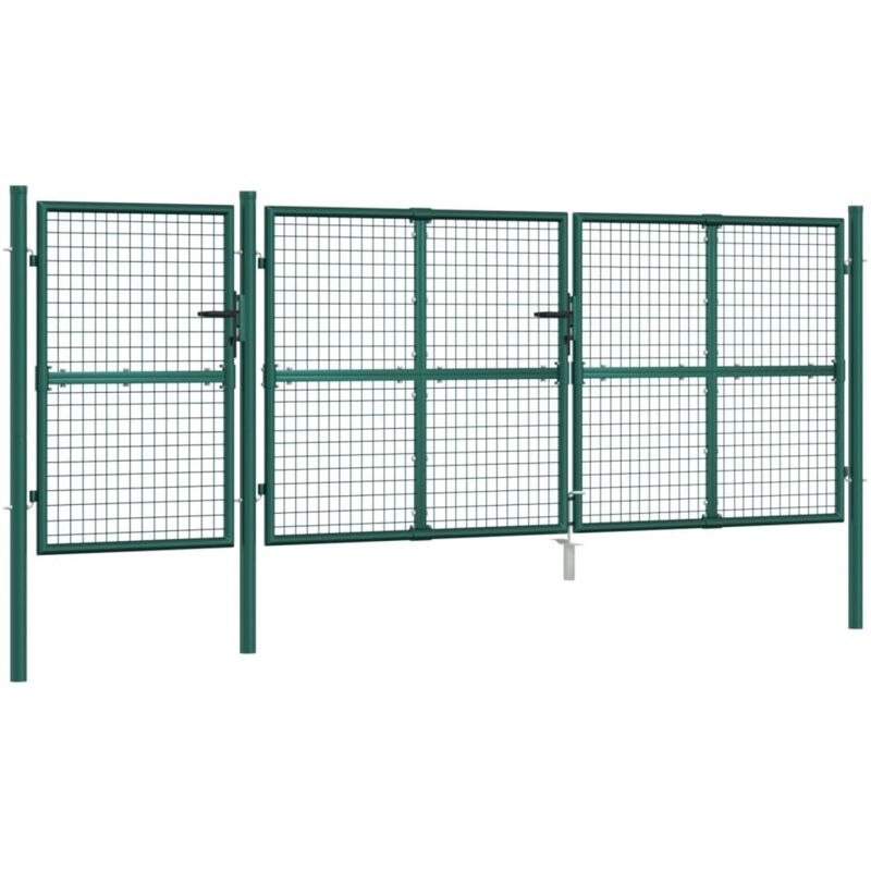 Vidaxl - Portal de jardin maille vert 400x175 cm acier galvanisé