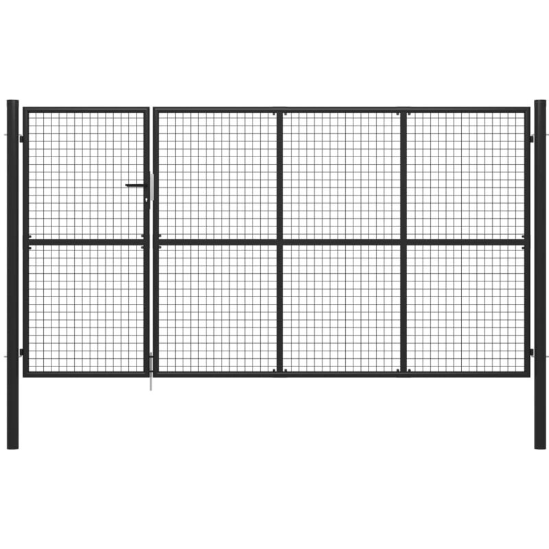 vidaXL Portail de jardin Acier 350 x 100 cm Anthracite
