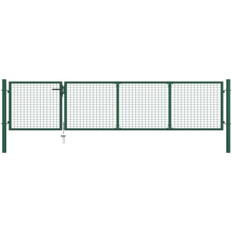 Portillon Acier 350x75 cm Vert vidaXL