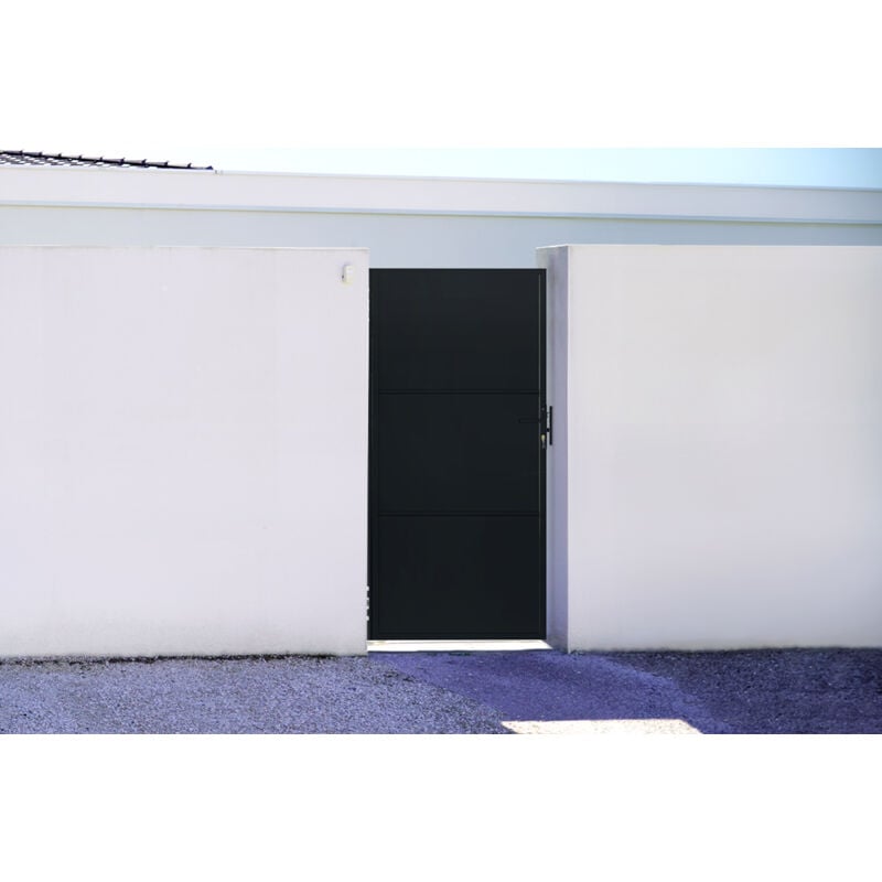 Portillon acier nali 100 x 200cm Noir Mat