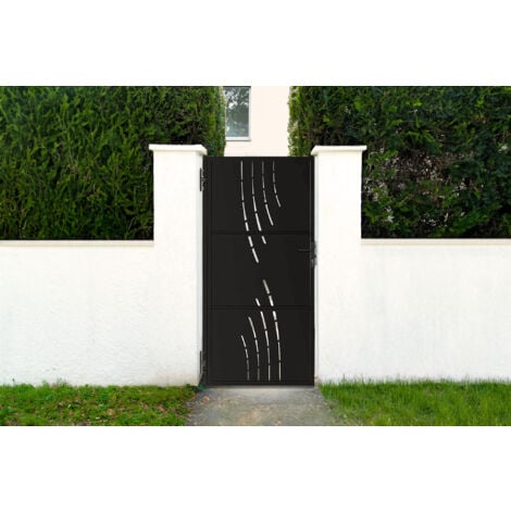 Portillon acier NALI VELETA 100 x 200cm Noir mat