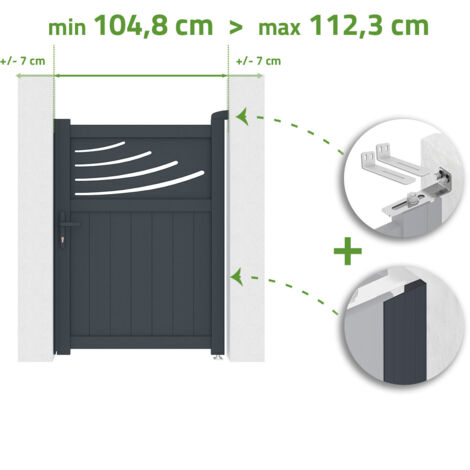 Portillon ajustable en largeur HALTI 1m H.140cm Aluminium Gris Anthracite
