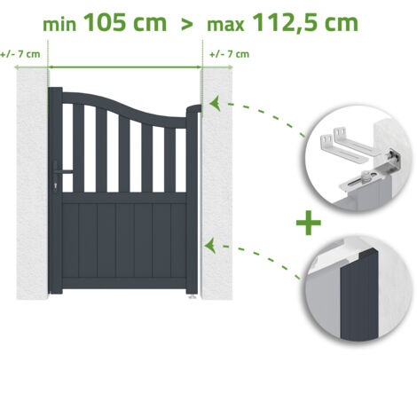 Portillon ajustable en largeur MEIJE 1m H.140cm Aluminium Gris Anthracite