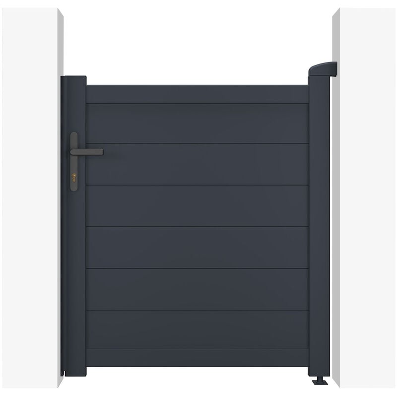 Portillon aluminium 1m eiger 100x115cm gris