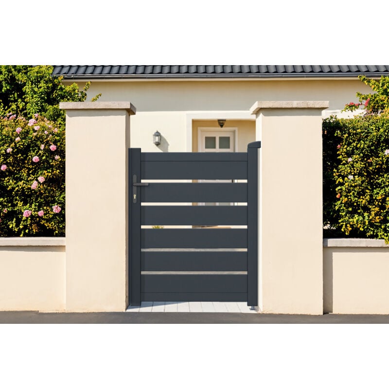 Portillon aluminium 1m vogel 100x120cm gris