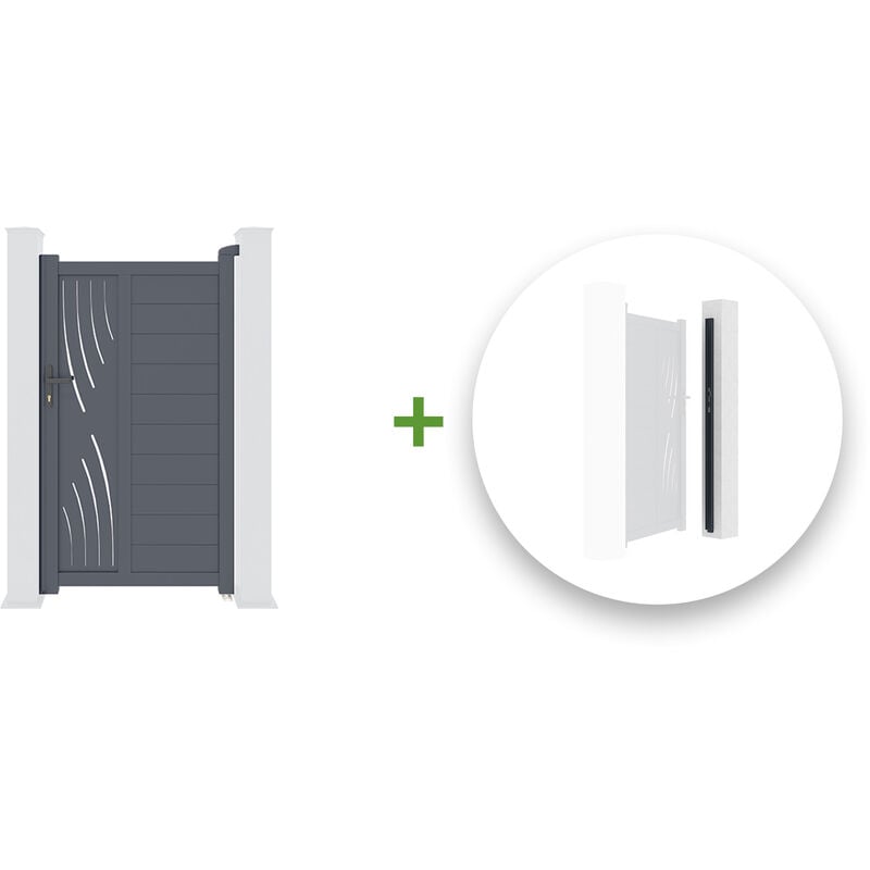 Casanoov - Portillon aluminium veleta 100x180cm + Kit inversion ouverture