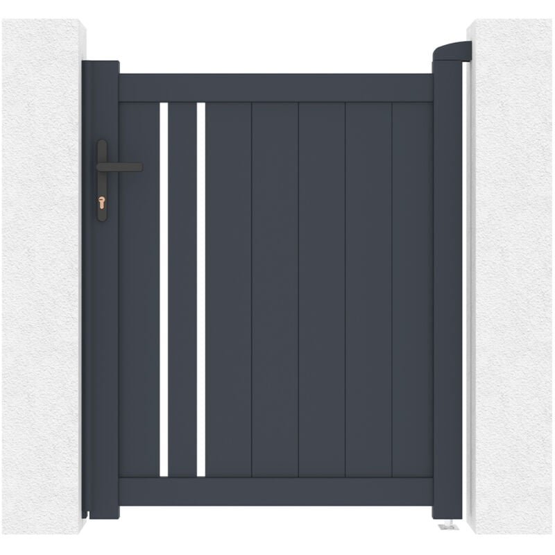 Portillon aluminium 1m giona 100x120cm gris