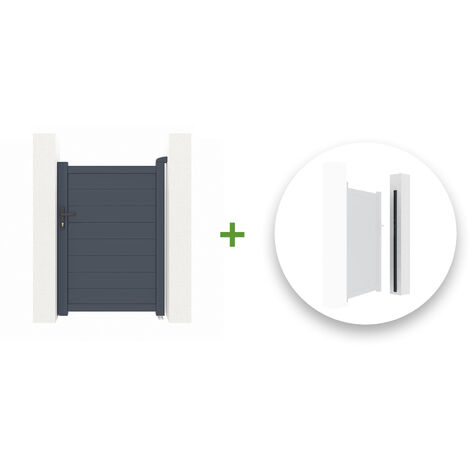 Portillon aluminium EIGER 100x140cm + Kit inversion ouverture