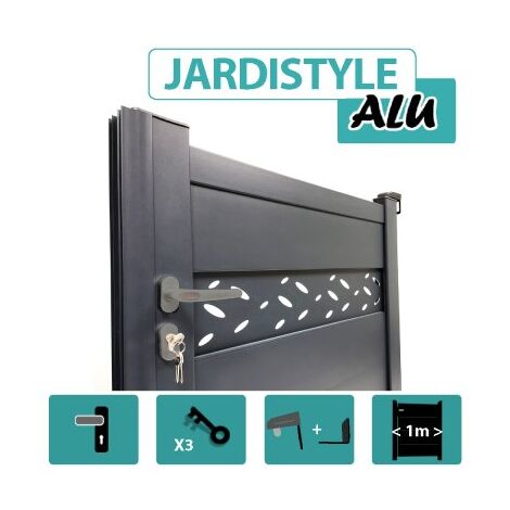 Portillon Aluminium Gris Anthracite - Design - 1,60 mètre