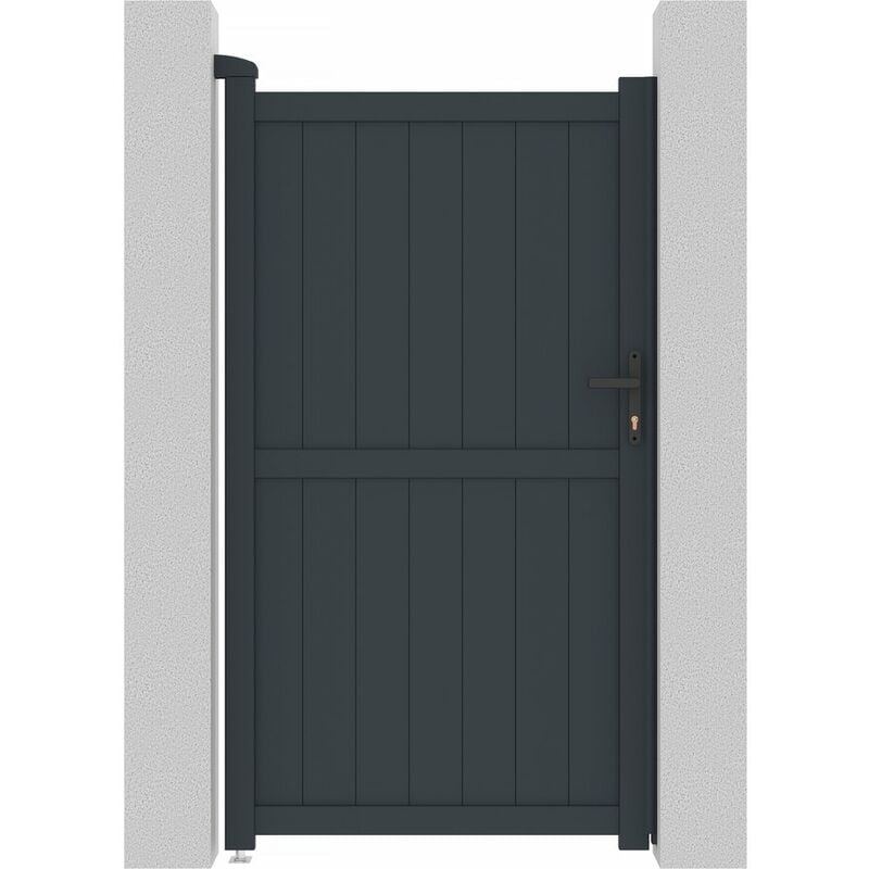 Portillon aluminium 'Maurice' - 101.2 x 180.9 cm - Gris