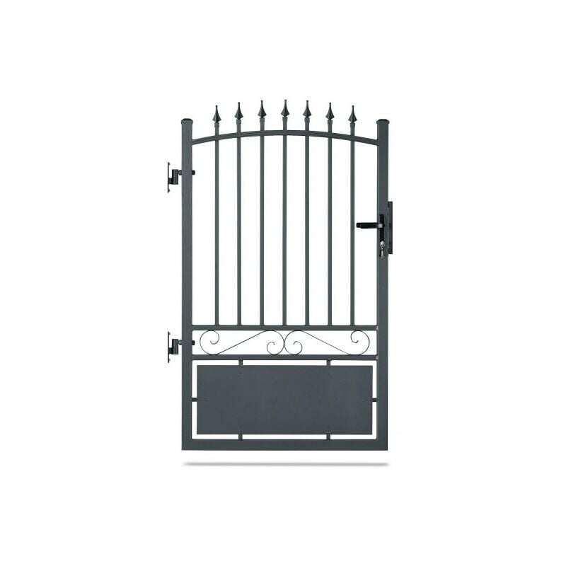 Portillon aluminium tradition style ferronnerie passage 1m Gris