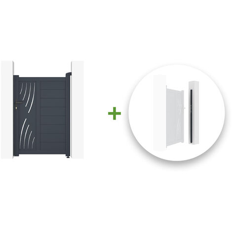 Portillon aluminium VELETA 100x140cm + Kit inversion ouverture