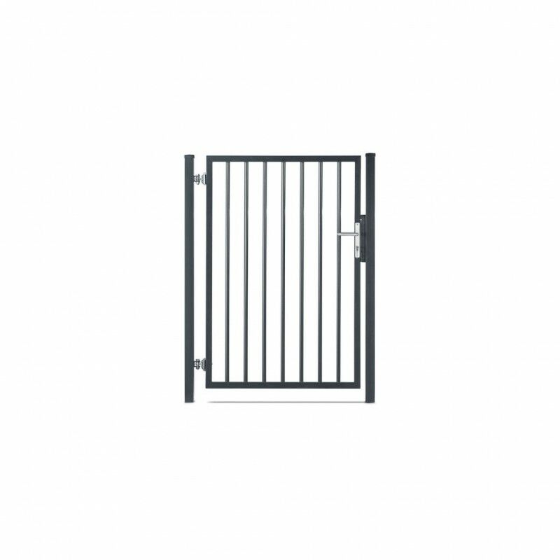Portillon barreaudé acier galvanisé passage 1m h 1m80 Gris anthracite