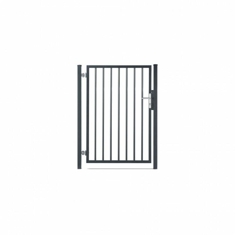 Portillon barreaudé acier galvanisé passage 1m h 1m50 Gris anthracite