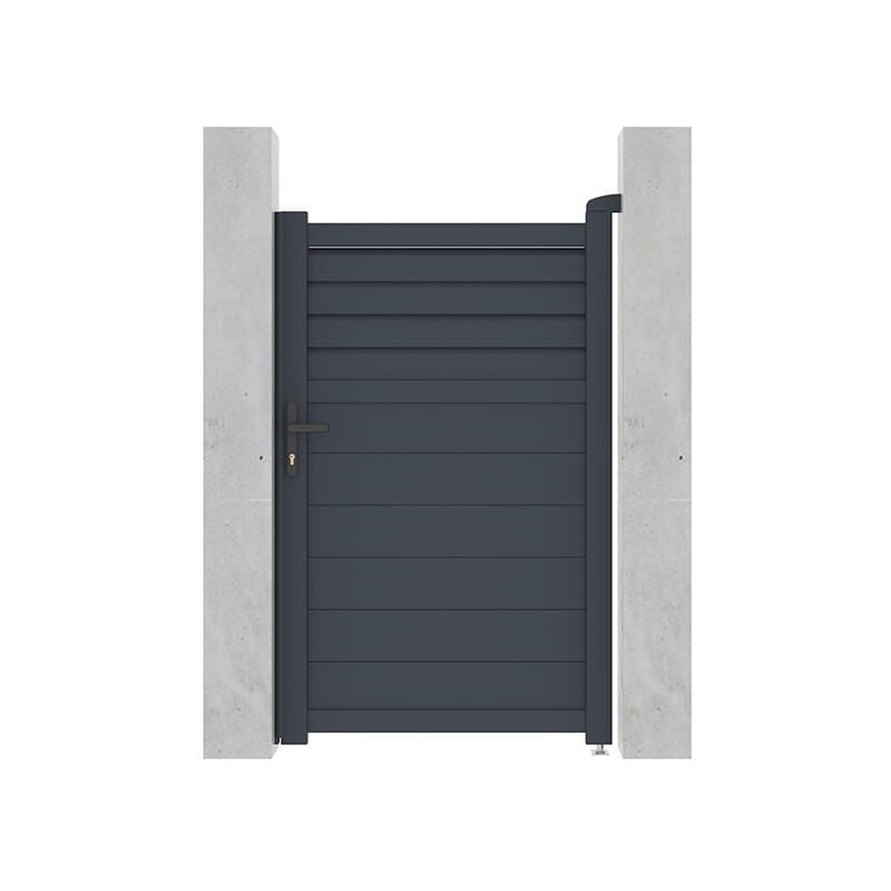 Portillon battant aluminium persienné L103 x H166 cm anthracite - viazo