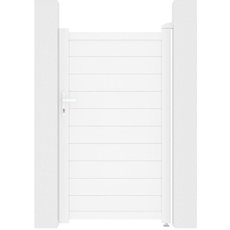 Portillon battant aluminium plein L103 x H181 cm blanc - nazario