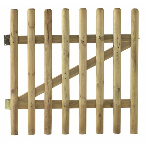 Forest Style – Portillon battant en bois naturel 100x100 cm – Ouverture gauche – Type plein pour intimité – Quincaillerie fournie