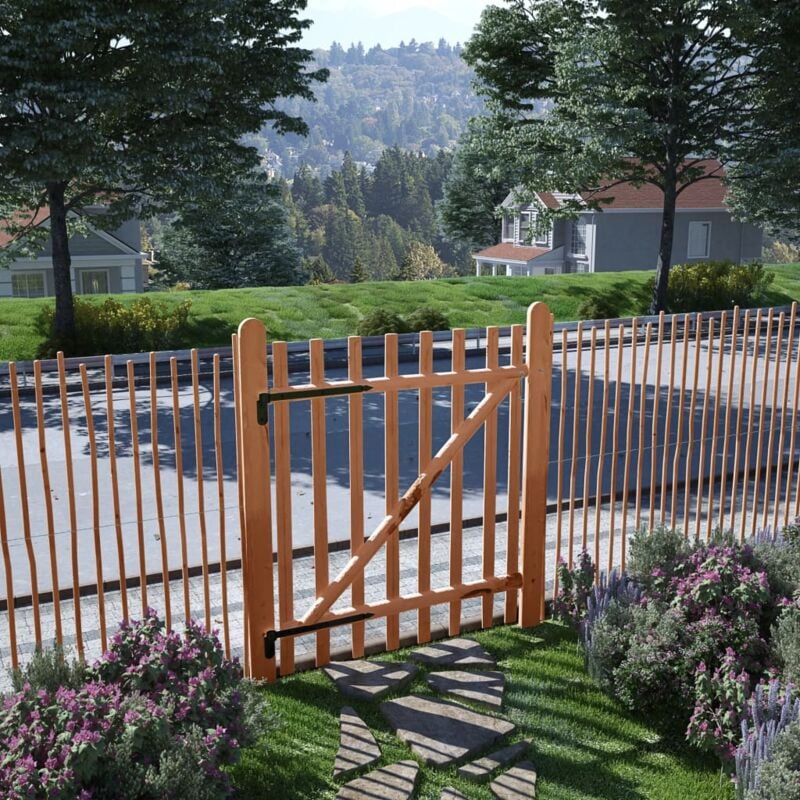 Portillon de clôture Bois de noisetier imprégné 100x120 cm
