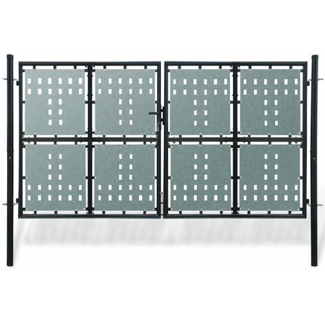 Portillon de jardin Double Noir 300 x 250 cm