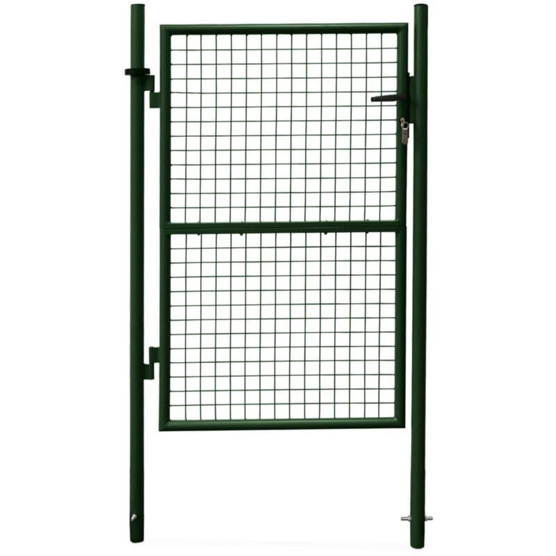Portillon de jardin en métal vert. double sens d'ouverture. Avec serrure.150x87cm