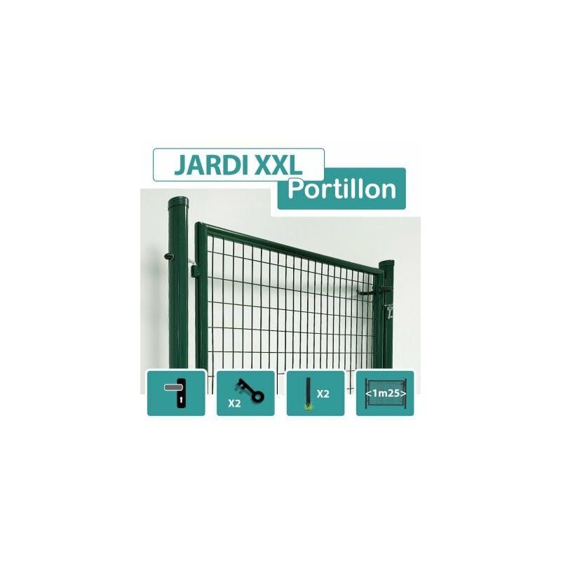 Portillon Jardin Grillagé Vert jardi xxl - Passage 1m25 - 1,20 mètre