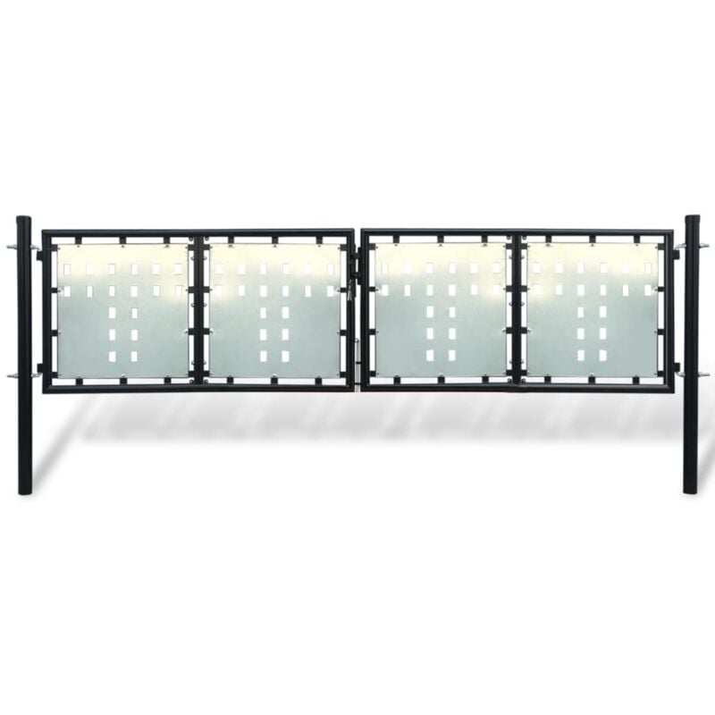 Vidaxl - Portillon de Jardin Double Noir 300x150 cm