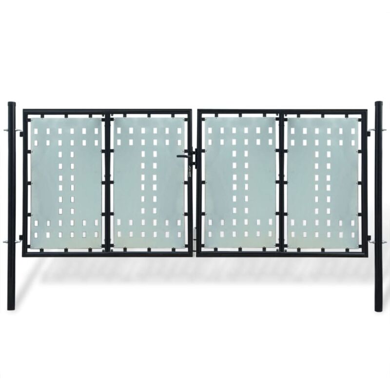 Vidaxl - Portillon de Jardin Double Noir 300x175 cm