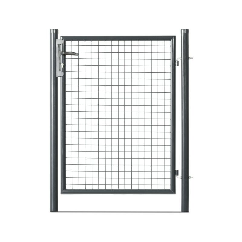Portillon grillagé en acier galvanisé maille 50 x 50 passage l 1m x H1m75 Gris anthracite