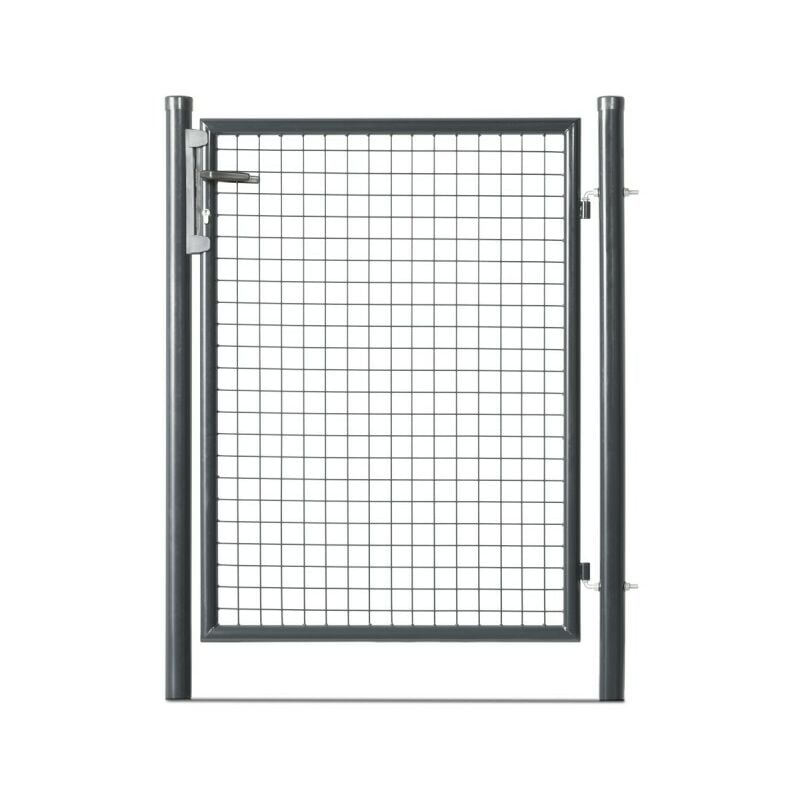 Portillon grillagé en acier galvanisé maille 50 x 50 passage l 1m x H1m50 Gris anthracite