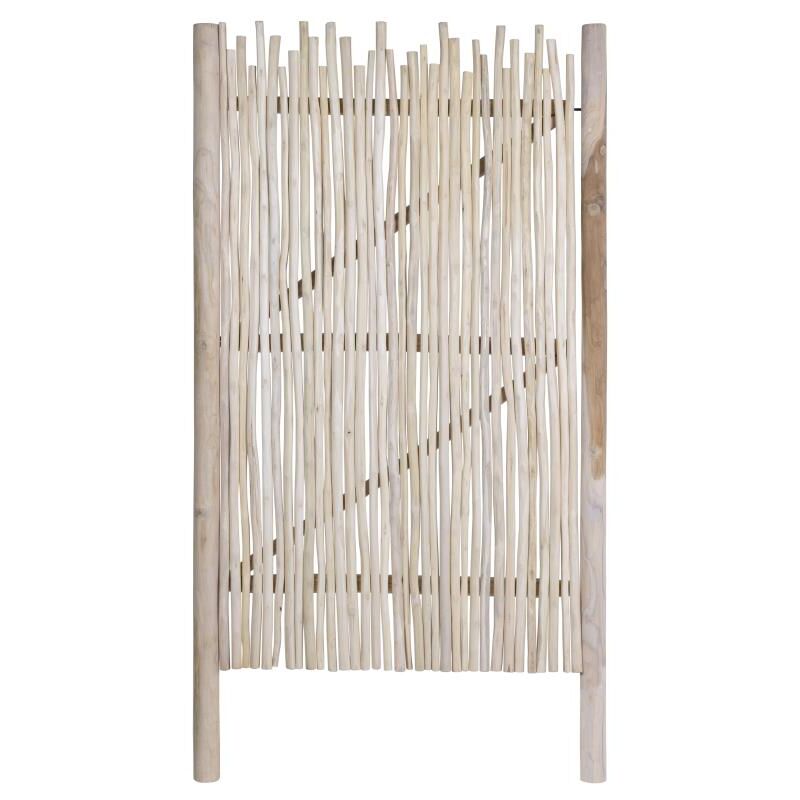 Portillon en bois de teck - L117 x H180 cm colori naturel clair - edana