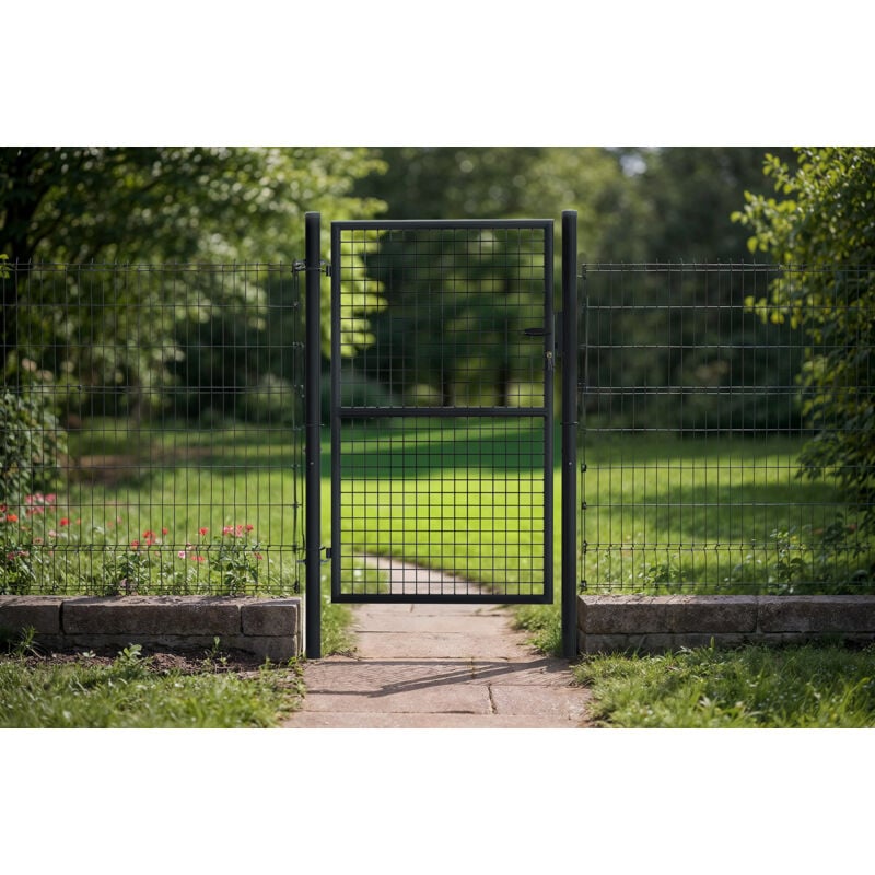 Portillon grillagé 1m olga 100x150cm gris