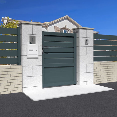Portillon mixte L 1000 x H 1625 mm (Gris anthracite structuré RAL7016ST)