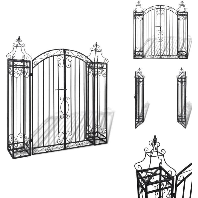 Portillon ornemental de jardin Fer forgé 122 x 20,5 x 134 cm - Portillon De Jardin - Portail Décoratif - Porte D'entrée - Clôture - Fer Forgé