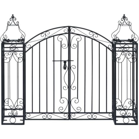 Portillon ornemental de jardin Fer forgé 122x20,5x100 cm vidaXL