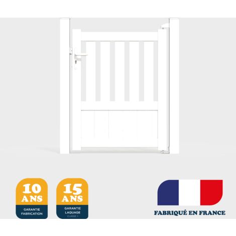 Portillon prêt à poser DUNY Blanc 9016 L104 cm X 120cm en aluminium BELTY