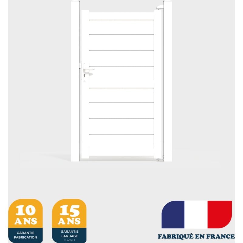 Portillon prêt à poser ily Blanc 9016 L106 cm x 177cm en aluminium belty