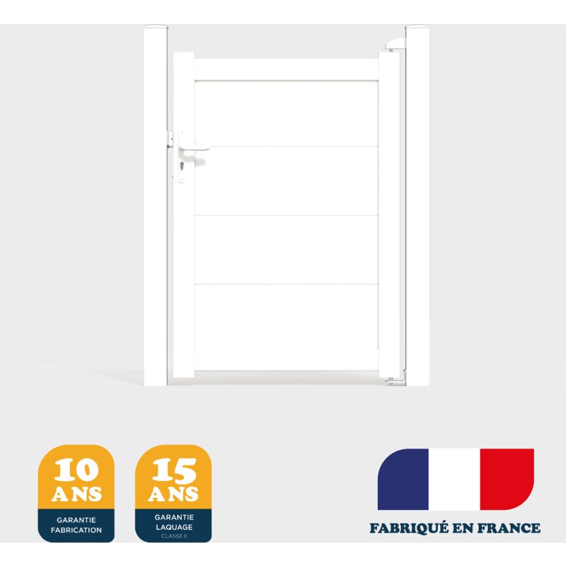 Portillon prêt à poser MARYN Blanc 9016 L104 cm X 135cm en aluminium BELTY