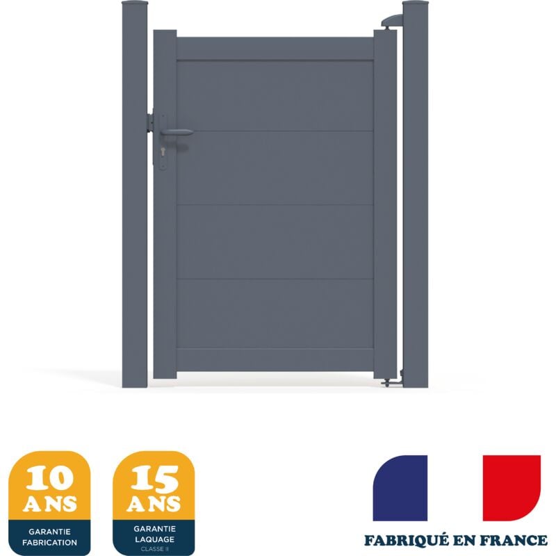 Portillon prêt à poser maryn Gris 7016 L104 cm x 135cm en aluminium belty