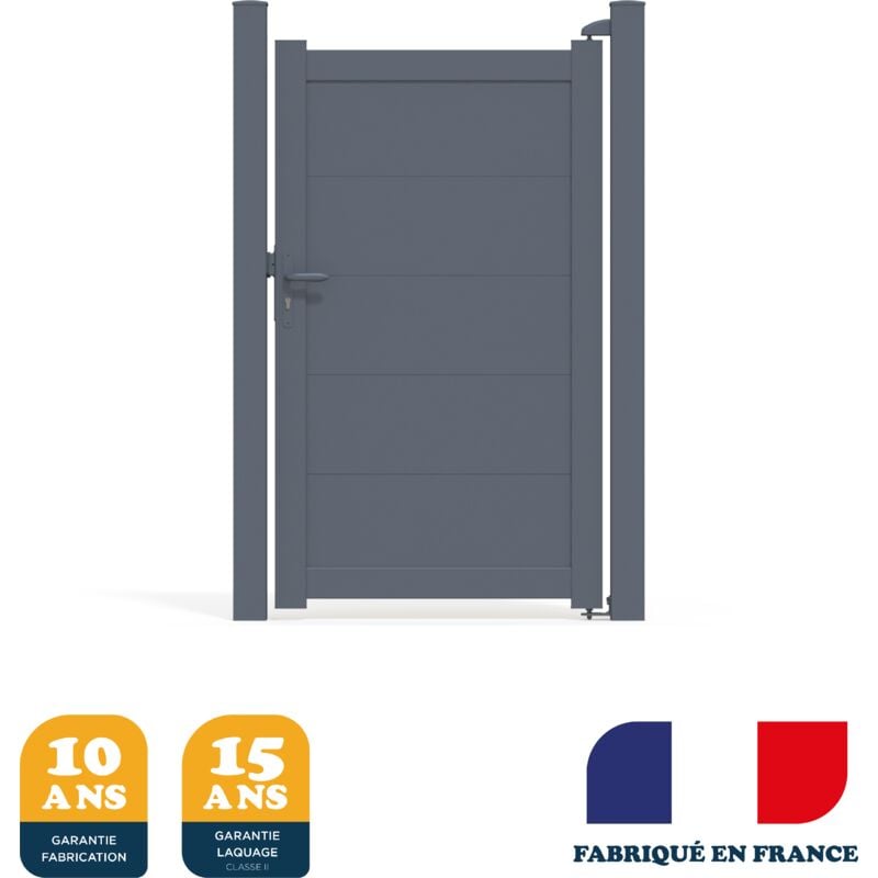 Portillon prêt à poser maryn Gris 7016 L104 cm x 165cm en aluminium belty