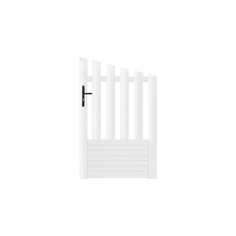 Portillon pvc blanc alençon convexe L100 x H145 cm - Poignée à gauche